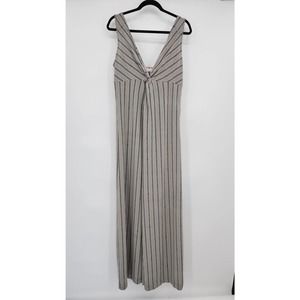 Tory Burch Maxi Dress Black White Front Knot Sun Size Large